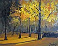 <em>Yellow Tree</em> an original oil painting by Barboza.