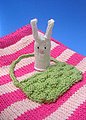 Sweet little bunny finger puppet.