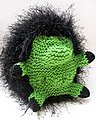 This black and green guy is all ready for felting.