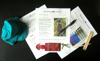 snapshot: knitting journal entries.