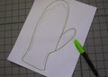 2. Outline around original hand tracing to make it more mitten shaped.