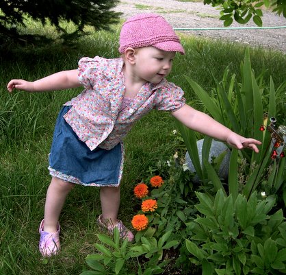 Camdyn in the garden.