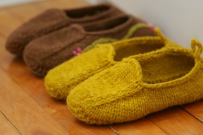 Slippers in a row.