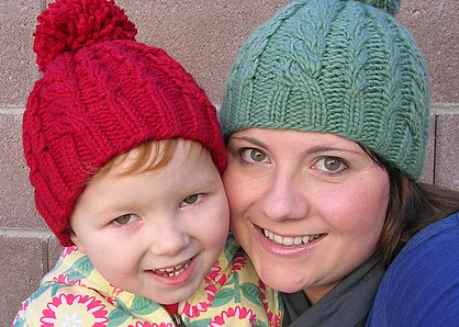 Mom and daughter Snowball Hats.
