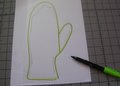 3. Trace mitten shape onto template plastic.